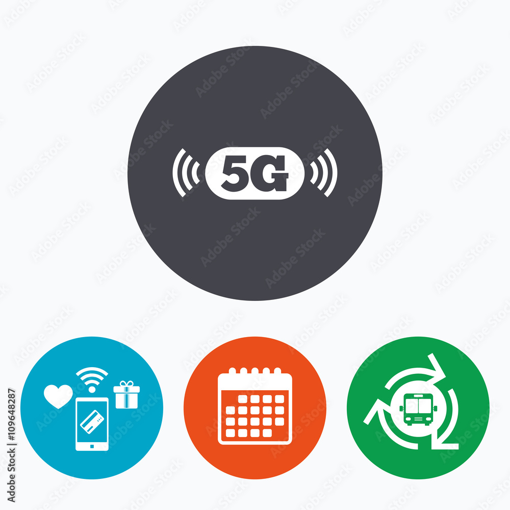 5G sign. Mobile telecommunications technology. 5G sign. Mobile telecommunications technology.