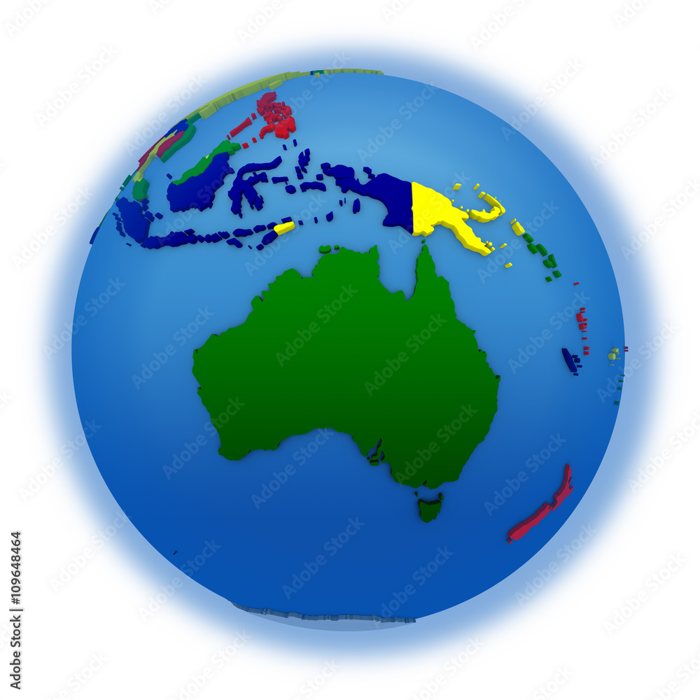 Australia on political model of Earth