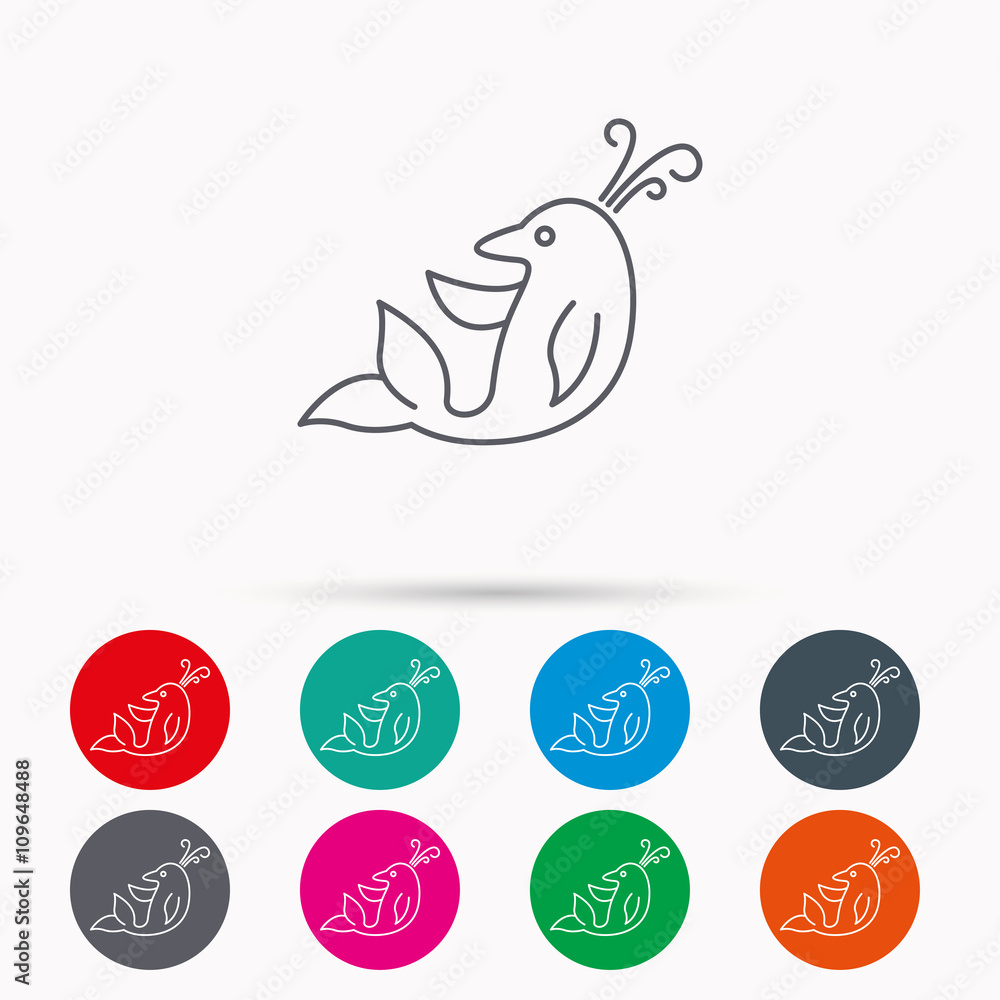 Dolphin icon. Cetacean mammal sign. Dolphin icon. Cetacean mammal sign.