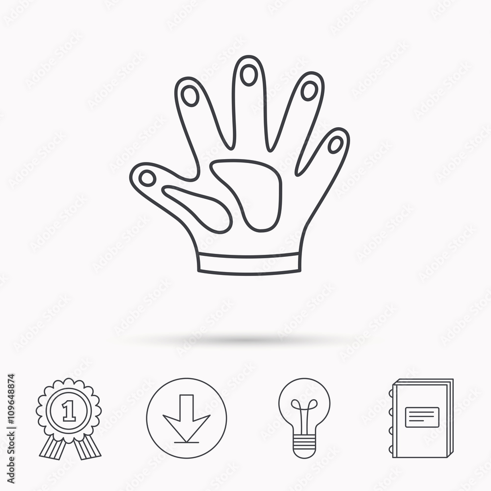 Construction gloves icon. Textile protection. Construction gloves icon. Textile protection.