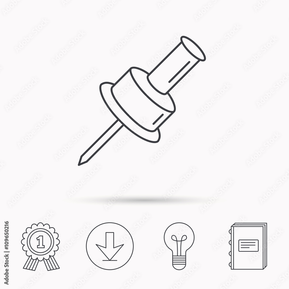 Pushpin icon. Pin tool sign. Pushpin icon. Pin tool sign.