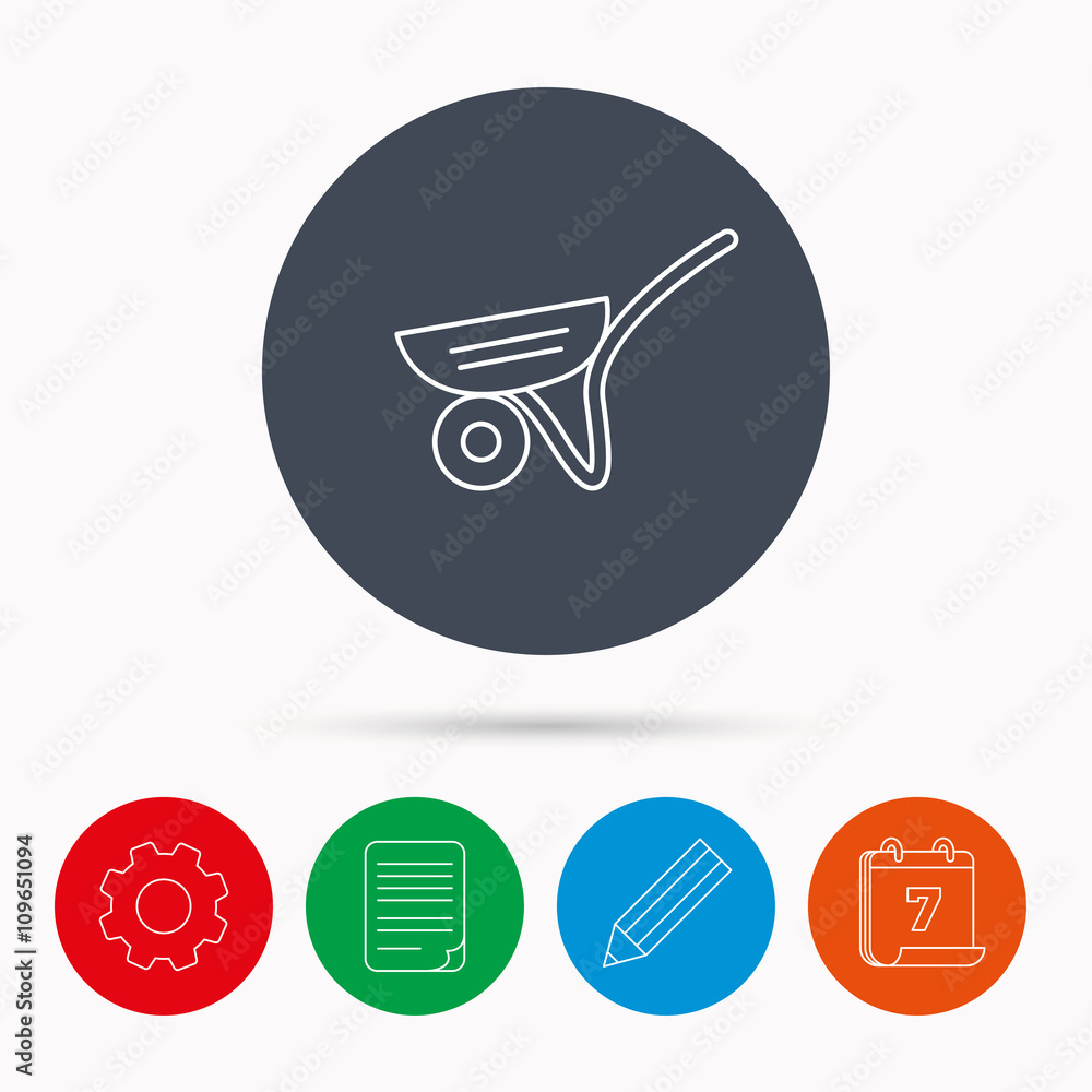 Trolley icon. Garden cart sign. Trolley icon. Garden cart sign.