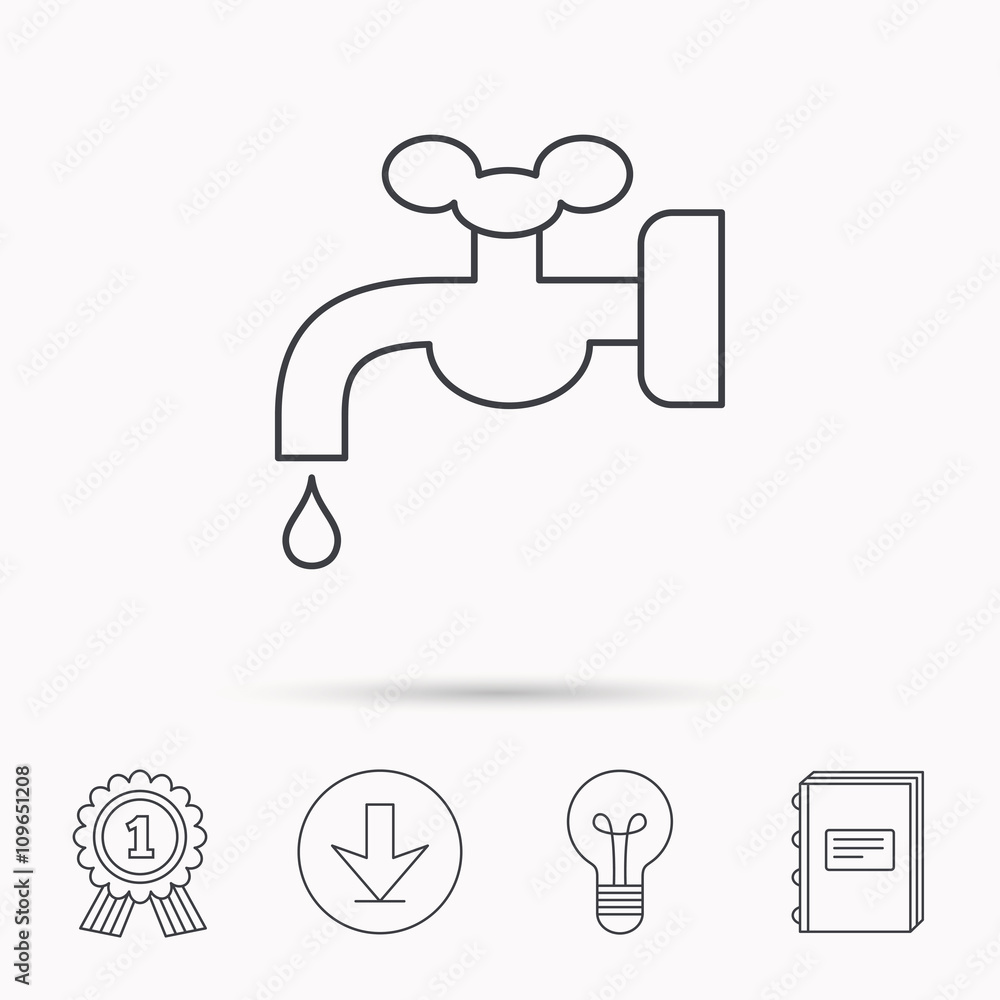 Water supply icon. Crane with drop sign. Water supply icon. Crane with drop sign.