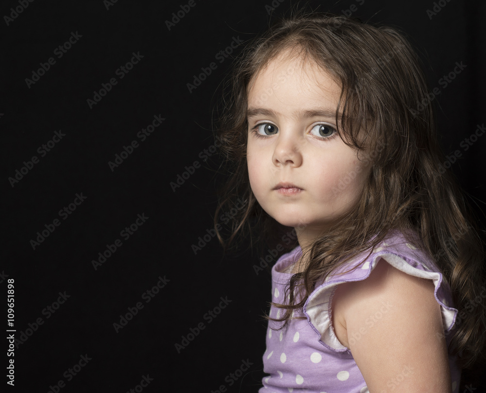 Adorable Dark Haired Little Girl in Studio Adorable Dark Haired Little Girl in Studio