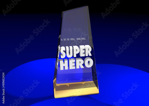 Super Hero Prize Award Winner Words 3d Illustration photo