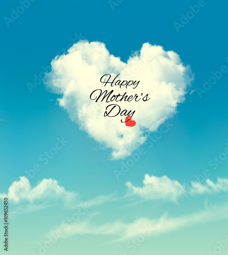 Happy Mother's Day cloud background. Vector.