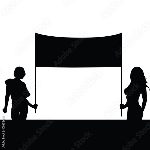 girl set with board silhouette illustration