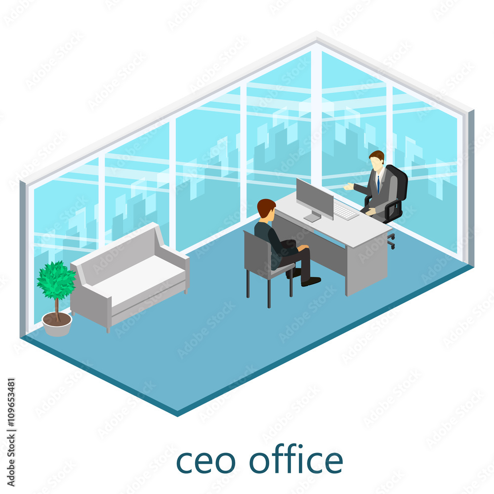 isometric interior of director's office