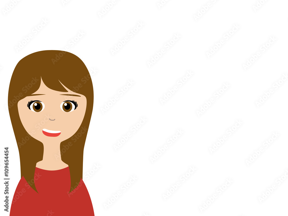 Flat vector illustration of a smiling saleswoman making a presentation Flat vector illustration of a smiling saleswoman making a presentation