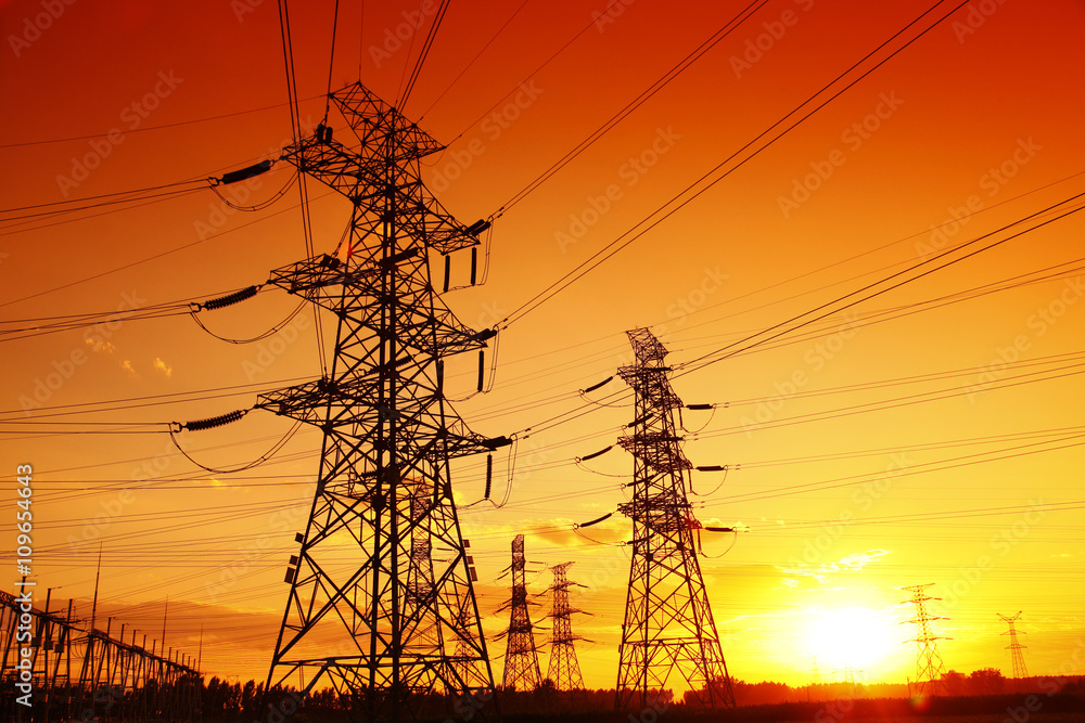 The evening of the pylon outline The evening of the pylon outline