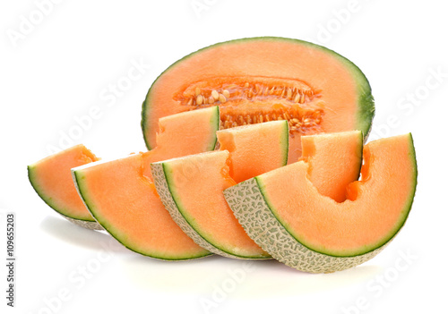 cantaloupe melon isolated on white background photo