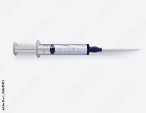 Syringe for vaccination and injections. Realistic vector.