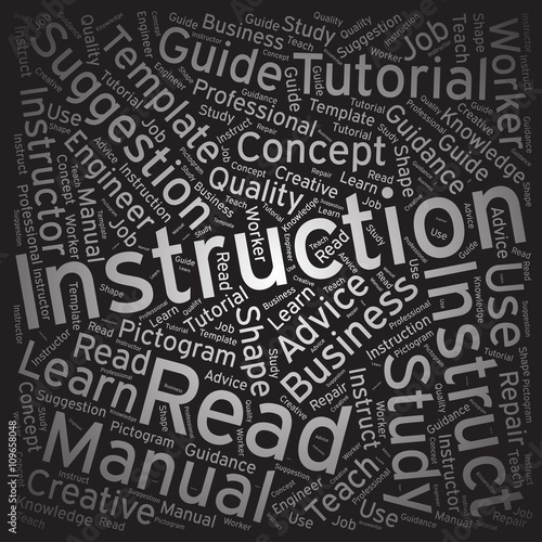 Instruction ,Word cloud art background