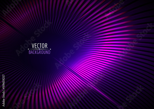 Glossy abstract target background. Gradient lines on dark background.