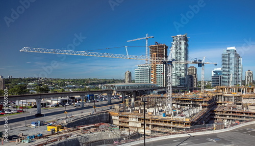 New construction of high-rise buildings in Burnaby city