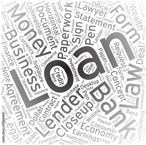 Loan,Word cloud art background
