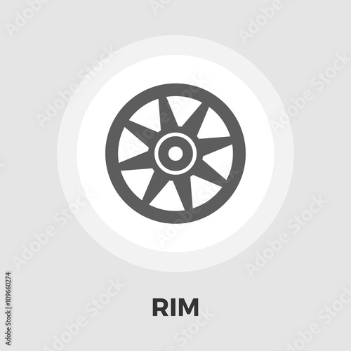 Car rim flat icon