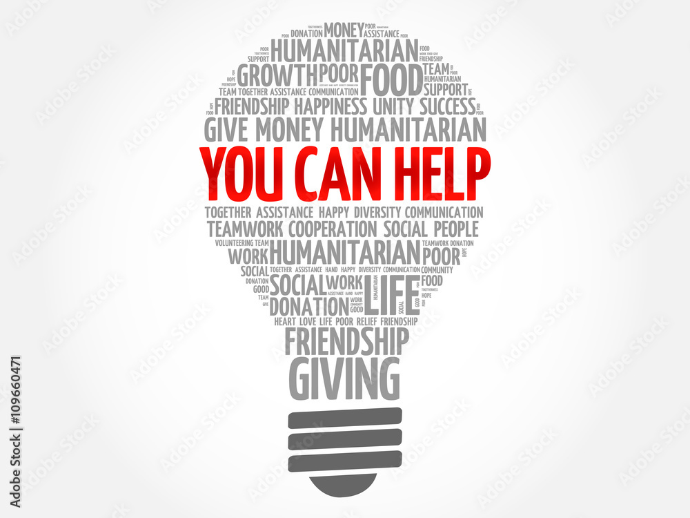 You can help bulb word cloud collage concept You can help bulb word cloud collage concept