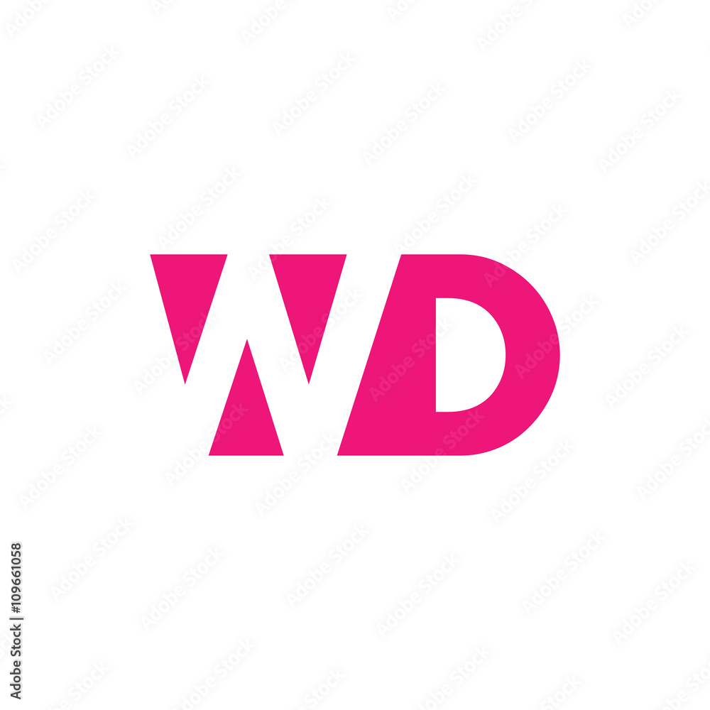 WD Logo. Vector Graphic Branding Letter Element. White Background WD Logo. Vector Graphic Branding Letter Element. White Background