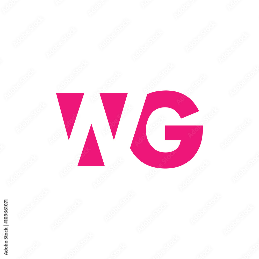 WG Logo. Vector Graphic Branding Letter Element. White Background WG Logo. Vector Graphic Branding Letter Element. White Background