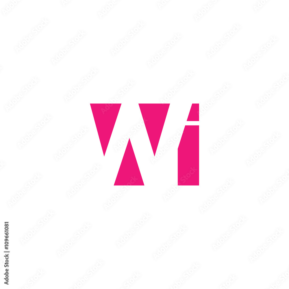 WI Logo. Vector Graphic Branding Letter Element. White Background WI Logo. Vector Graphic Branding Letter Element. White Background