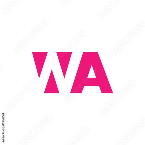 WA Logo. Vector Graphic Branding Letter Element. White Background