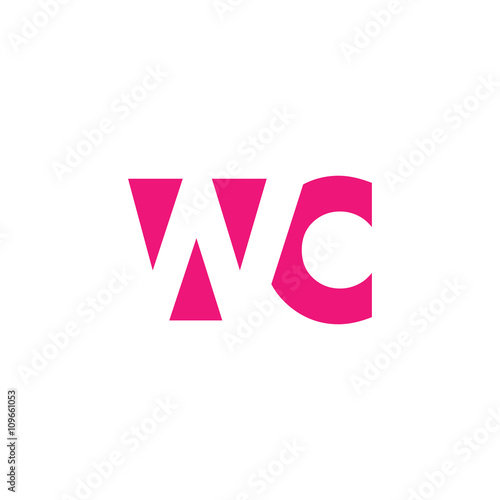 WC Logo. Vector Graphic Branding Letter Element. White Background