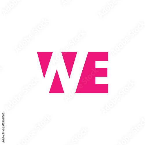 WE Logo. Vector Graphic Branding Letter Element. White Background