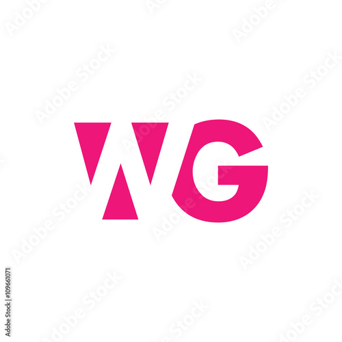WG Logo. Vector Graphic Branding Letter Element. White Background