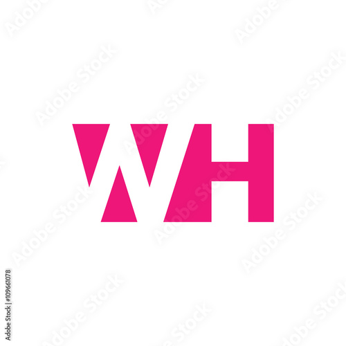 WH Logo. Vector Graphic Branding Letter Element. White Background