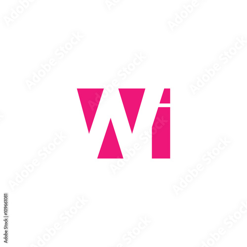 WI Logo. Vector Graphic Branding Letter Element. White Background