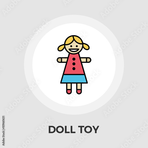 Doll toy vector flat icon