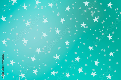Hand drawn stars on aqua background