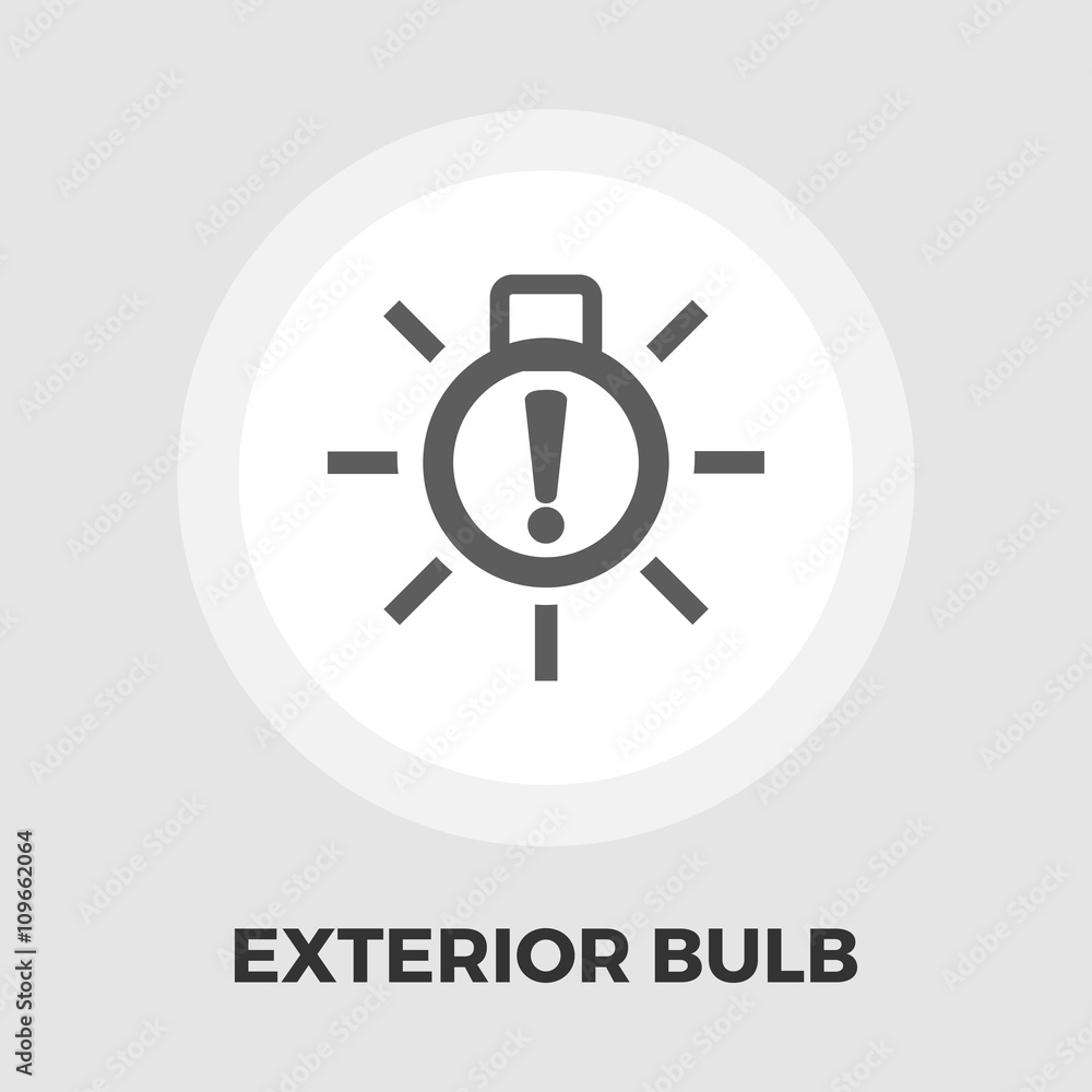 Exterior bulb failure flat icon Exterior bulb failure flat icon