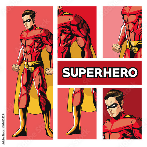 Superhero design. Superman icon. Costume illustration
