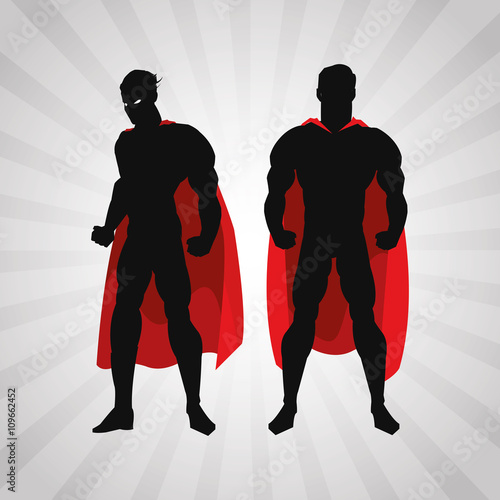 Superhero design. Superman icon. Costume illustration