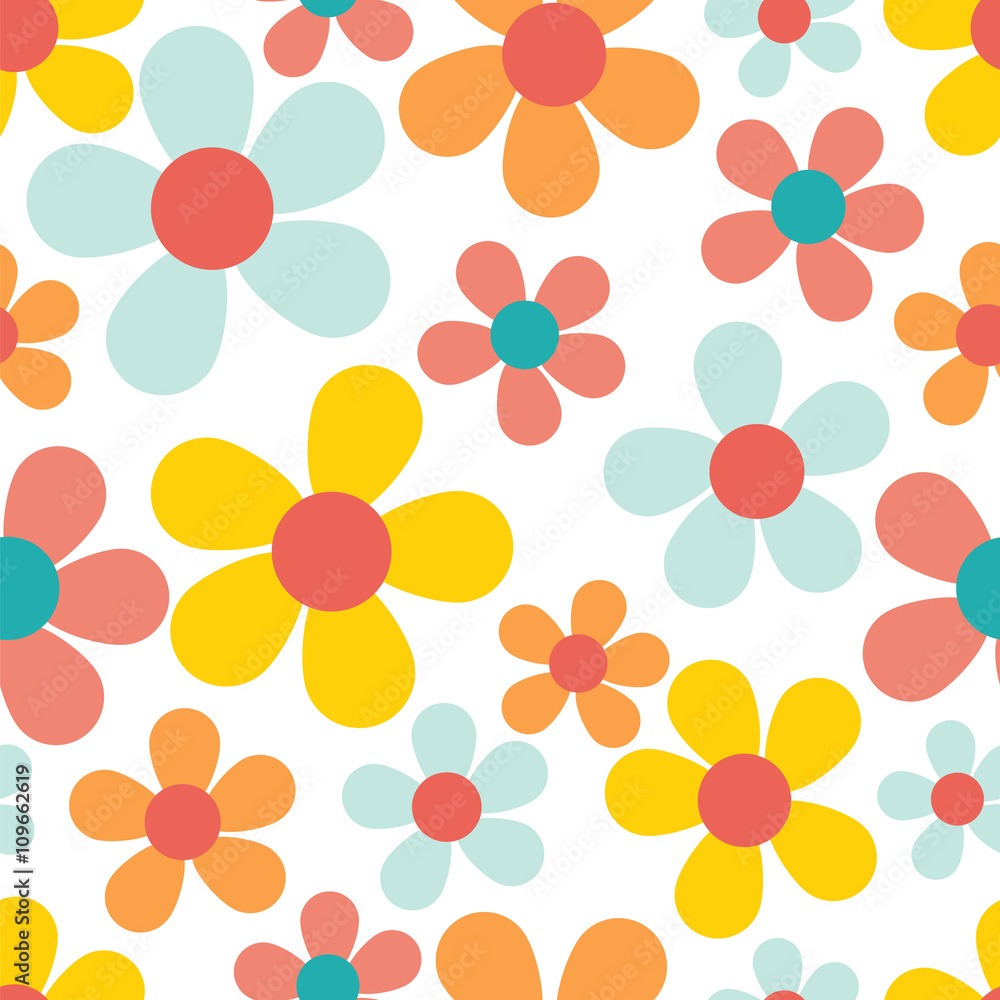 Seamless spring flowers pattern Seamless spring flowers pattern