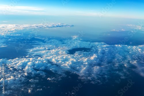 Big white cloud and blue sky background