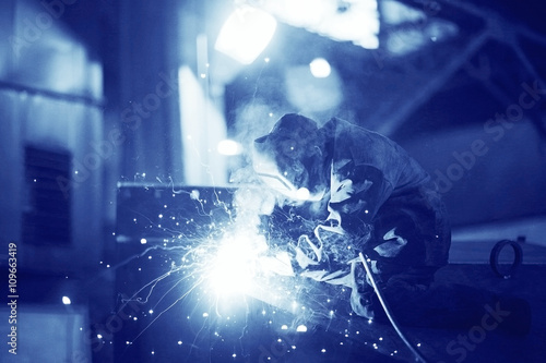 welder working at the factory