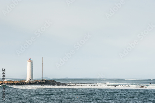 Island with a small lighthouse