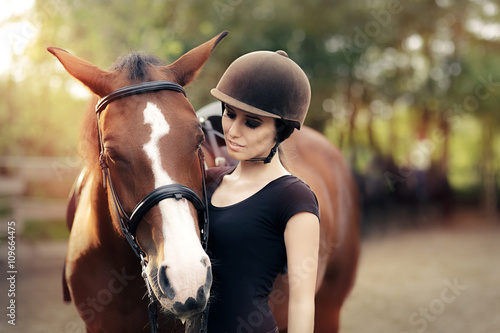 Happy Woman with her Horse