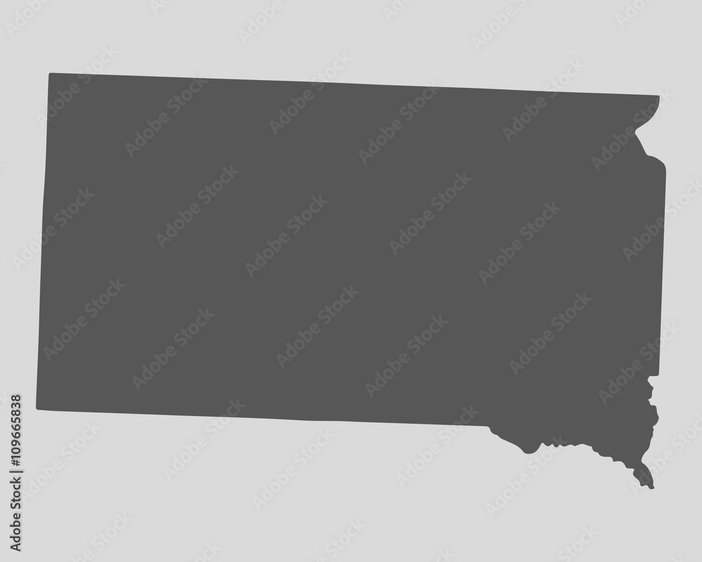 Black map state South Dakota - vector illustration. Black map state South Dakota - vector illustration.