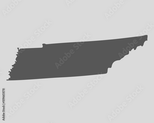 Black map state Tennessee - vector illustration.