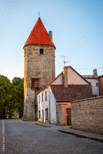 Medieval tower in Tallinn old town, Estonia