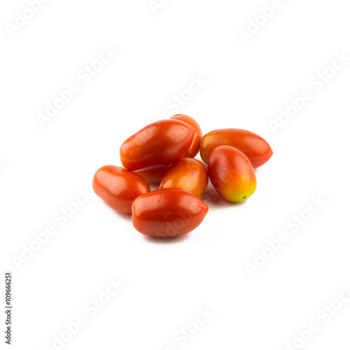 cherry tomatoes isolated on white background.