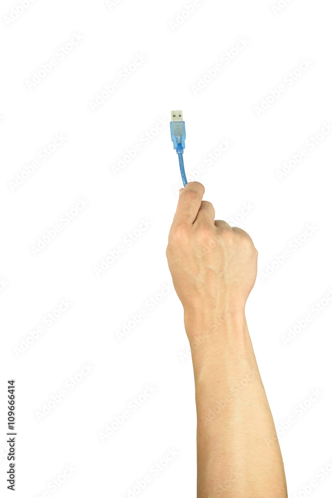 hand holding black USB data storage or connecting computer devic hand holding black USB data storage or connecting computer devic