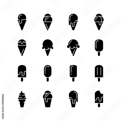 Ice cream icons, vector set.