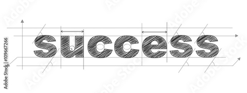 SUCCESS vector technical lettering icon