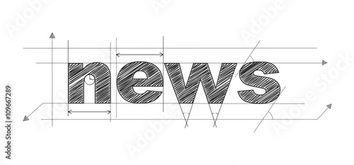 "NEWS" Vector Technical Lettering Icon