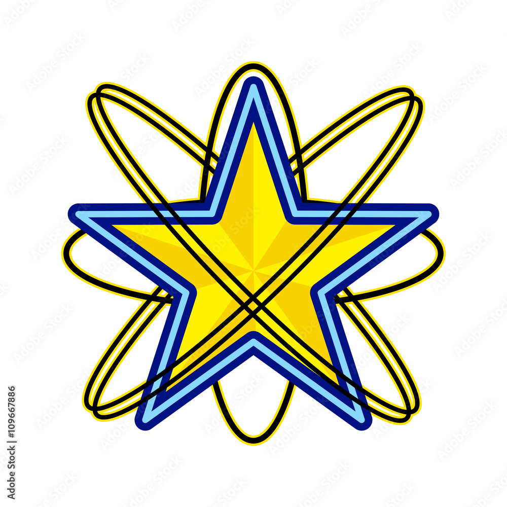 Obraz premium Star with Ring Logo Vector Illustraion